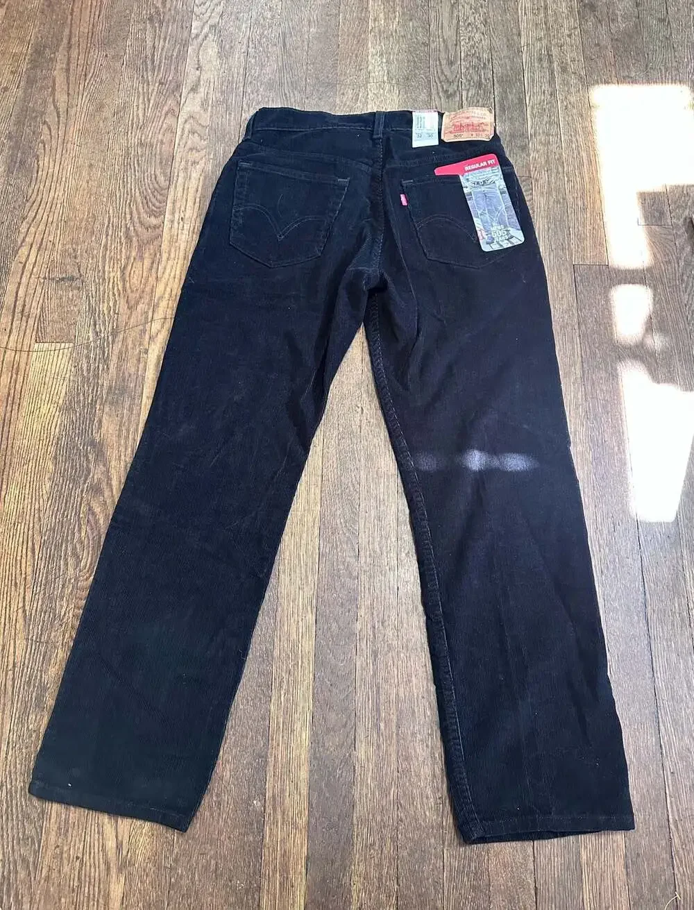 Levi's 505 Regular Fit Corduroy Pants Black Size 32x30